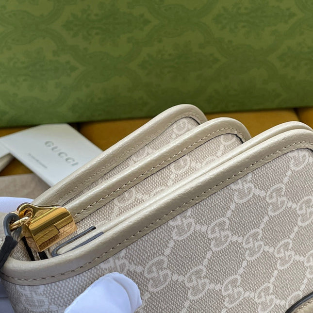 MINI CROSSBODY 20 BAG WITH INTERLOCKING G IN BEIGE CANVAS