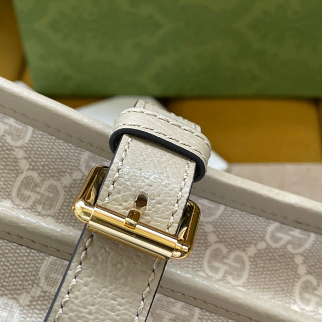 MINI CROSSBODY 20 BAG WITH INTERLOCKING G IN BEIGE CANVAS