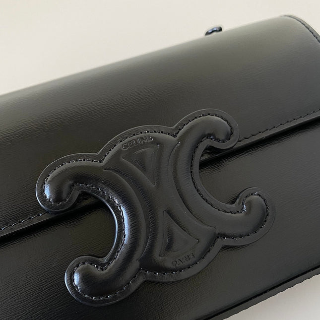 20 CHAIN EMBOSSED ARMPIT BAG FULL BLACK CALFSKIN