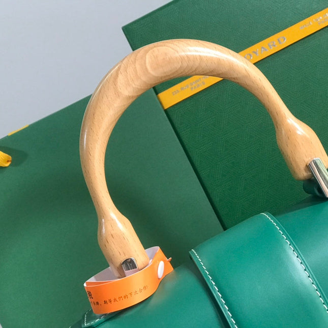 SAÏGON PM BAG 28 IN GREEN GOYARDINE CANVAS AND CALFSKIN