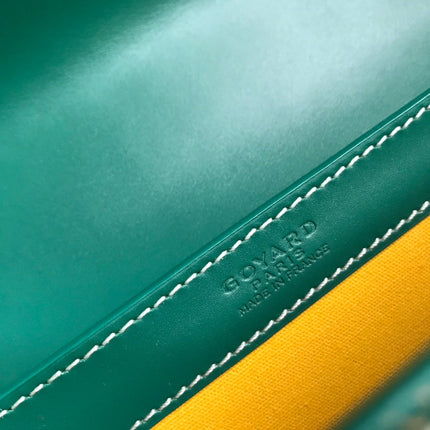 SAÏGON PM BAG 28 IN GREEN GOYARDINE CANVAS AND CALFSKIN