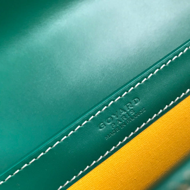 SAÏGON PM BAG 28 IN GREEN GOYARDINE CANVAS AND CALFSKIN