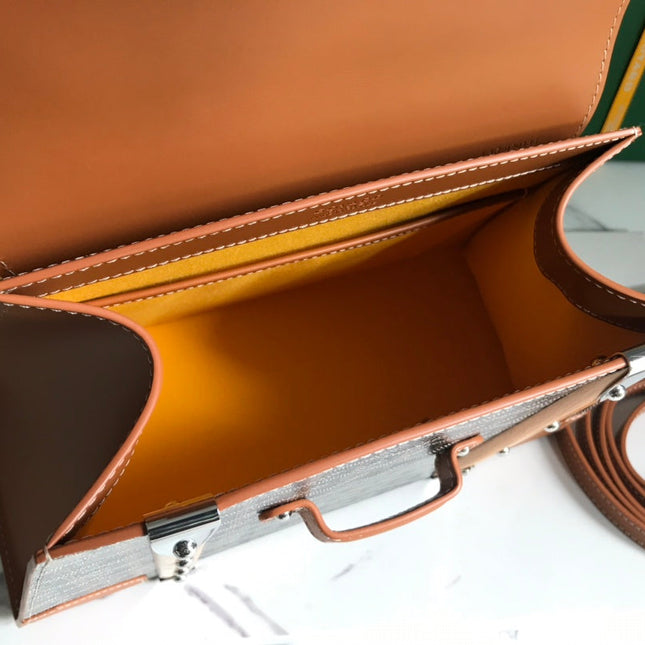 SAÏGON PM BAG 28 IN BROWN GOYARDINE CANVAS AND CALFSKIN