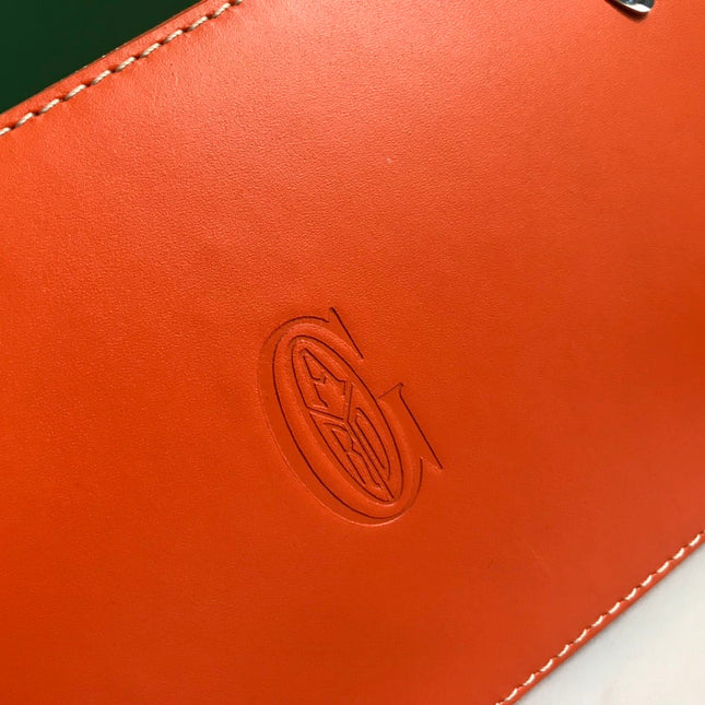 SAÏGON PM BAG 28 IN RED ORANGE GOYARDINE CANVAS AND CALFSKIN