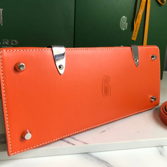 SAÏGON PM BAG 28 IN RED ORANGE GOYARDINE CANVAS AND CALFSKIN