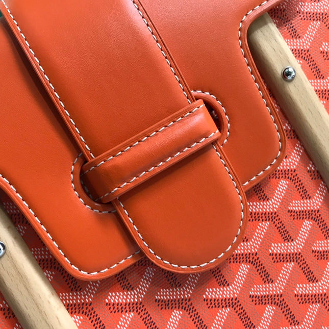 SAÏGON PM BAG 28 IN RED ORANGE GOYARDINE CANVAS AND CALFSKIN