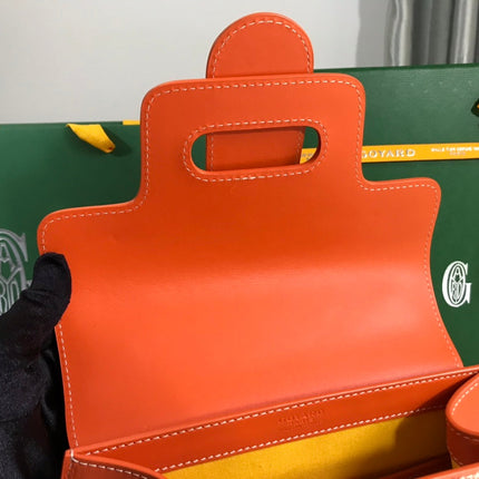 SAÏGON PM BAG 28 IN RED ORANGE GOYARDINE CANVAS AND CALFSKIN