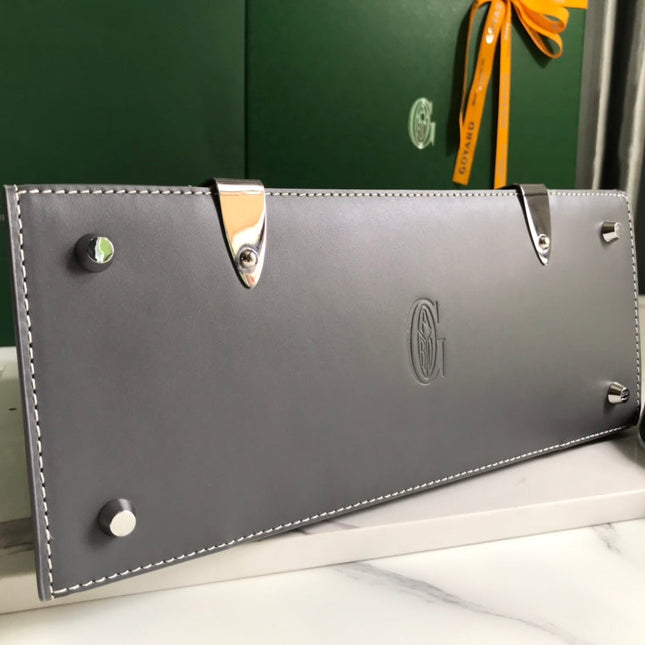 SAÏGON PM BAG 28 IN GREY GOYARDINE CANVAS AND CALFSKIN