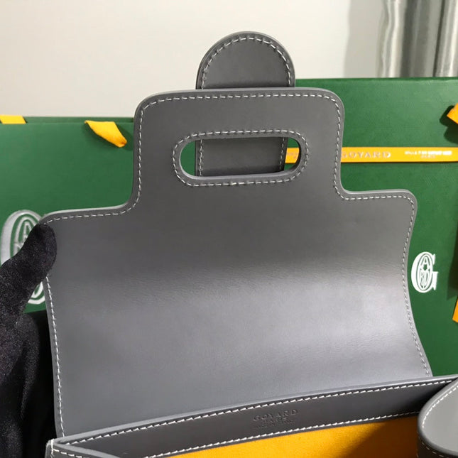 SAÏGON PM BAG 28 IN GREY GOYARDINE CANVAS AND CALFSKIN