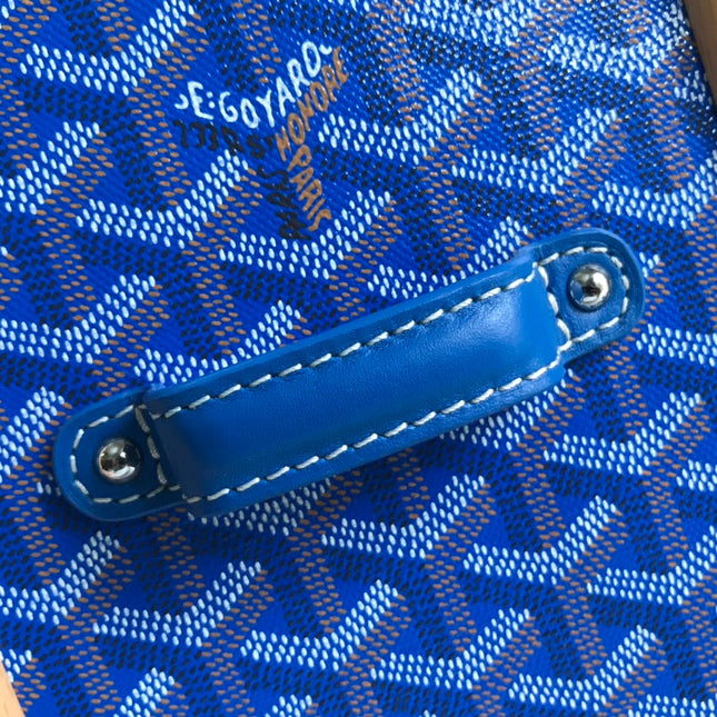 SAÏGON PM BAG 28 IN CURIOUS BLUE GOYARDINE CANVAS AND CALFSKIN