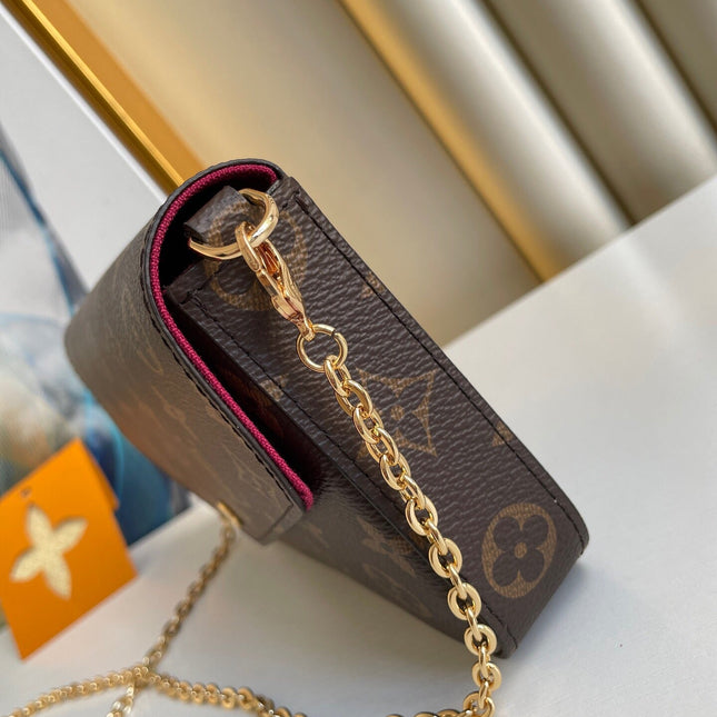 FÉLICIE POCHETTE 21 IN BROWN MONOGRAM CANVAS GOLD HARDWARE