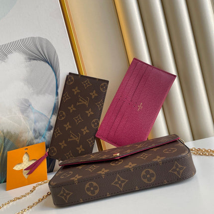 FÉLICIE POCHETTE 21 IN BROWN MONOGRAM CANVAS GOLD HARDWARE
