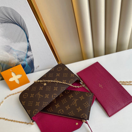 FÉLICIE POCHETTE 21 IN BROWN MONOGRAM CANVAS GOLD HARDWARE
