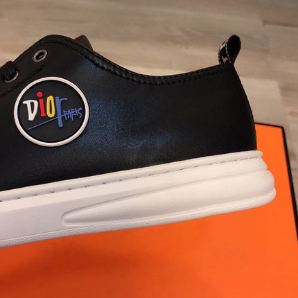 CD B23 LOW-TOP CIRCLE ICON SNEAKER BLACK CALFSKIN