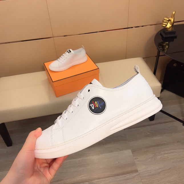 CD B23 LOW-TOP CIRCLE ICON SNEAKER WHITE CALFSKIN