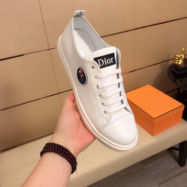 CD B23 LOW-TOP CIRCLE ICON SNEAKER WHITE CALFSKIN
