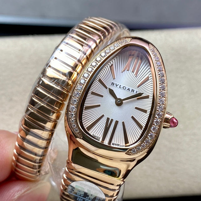 SERPENTI TUBOGAS QUARTZ ROSE GOLD ATTACHED DIAMOND BEZEL