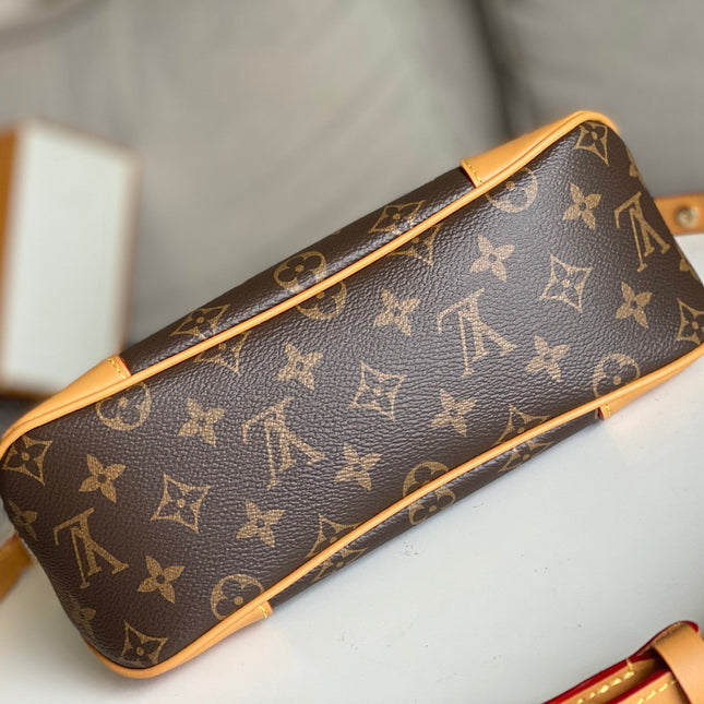 LV 25S BOULOGNE 29 IN BROWN MONOGRAM CANVAS LEATHER TRIM GOLD HARDWARE