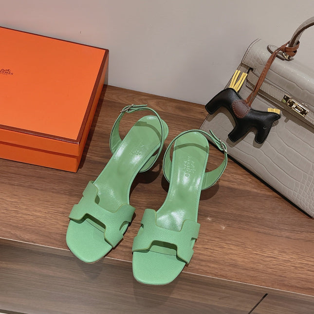 HOLY 75 SANDAL IN GREEN MINT GRAINED CALFSKIN