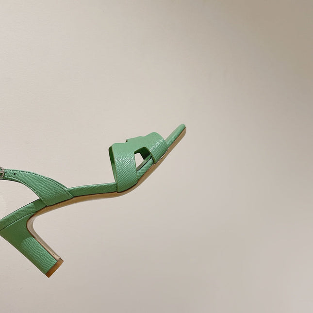 HOLY 75 SANDAL IN GREEN MINT GRAINED CALFSKIN