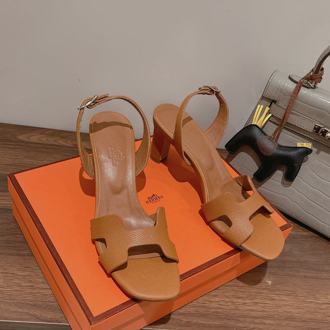 HOLY 75 SANDAL IN CINNAMON BROWN GRAINED CALFSKIN