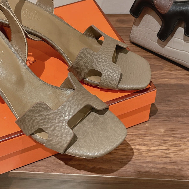 HOLY 75 SANDAL IN MEDIUM BROWN GRAINED CALFSKIN