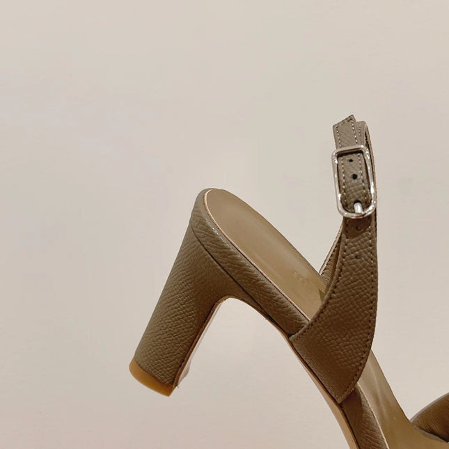 HOLY 75 SANDAL IN MEDIUM BROWN GRAINED CALFSKIN