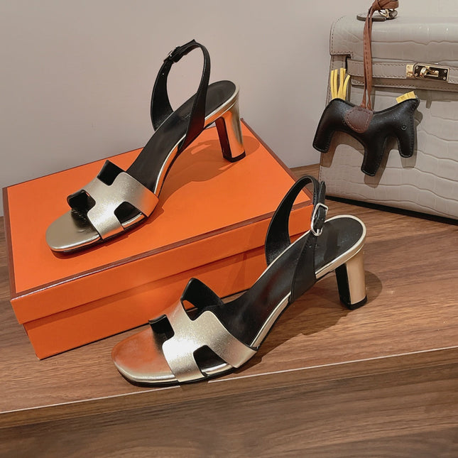 HOLY 75 SANDAL IN OLD GOLD CALFSKIN