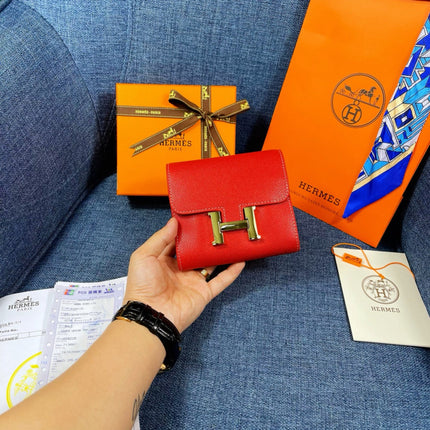 HM CONSTANCE 12 RED CALFSKIN GOLD HARDWARE