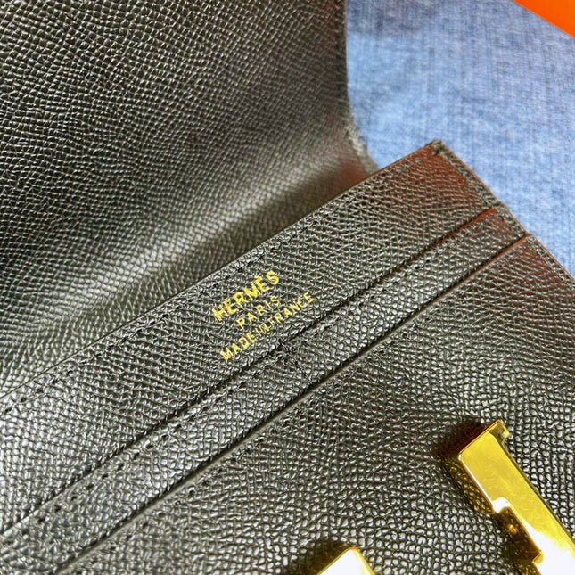 HM CONSTANCE 12 BLACK CALFSKIN GOLD HARDWARE