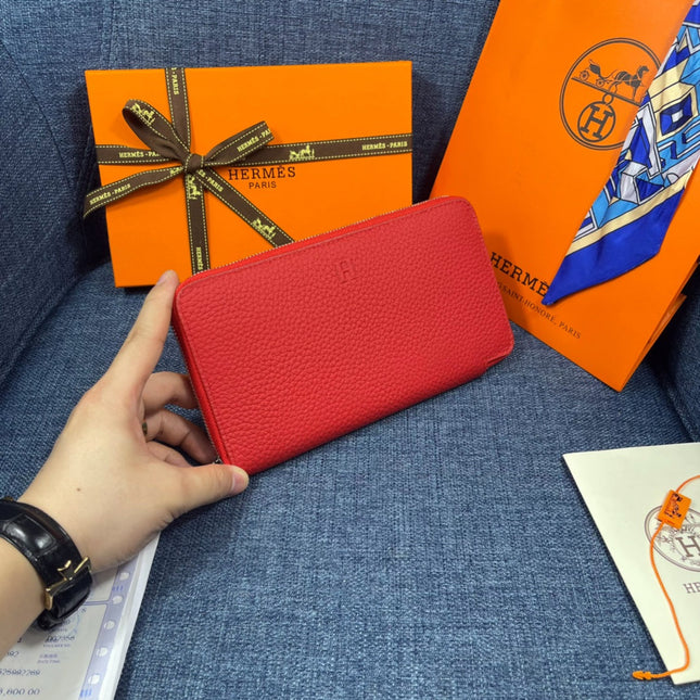 HM SILK'IN CLASSIC WALLET 19 RED GRAINED CALFSKIN