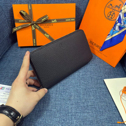 HM SILK'IN CLASSIC WALLET 19 BLACK GRAINED CALFSKIN