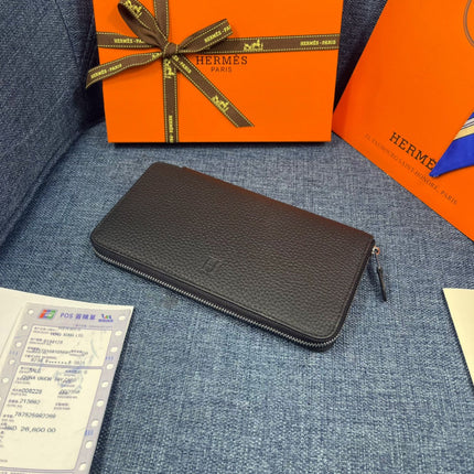 HM SILK'IN CLASSIC WALLET 19 BLACK GRAINED CALFSKIN