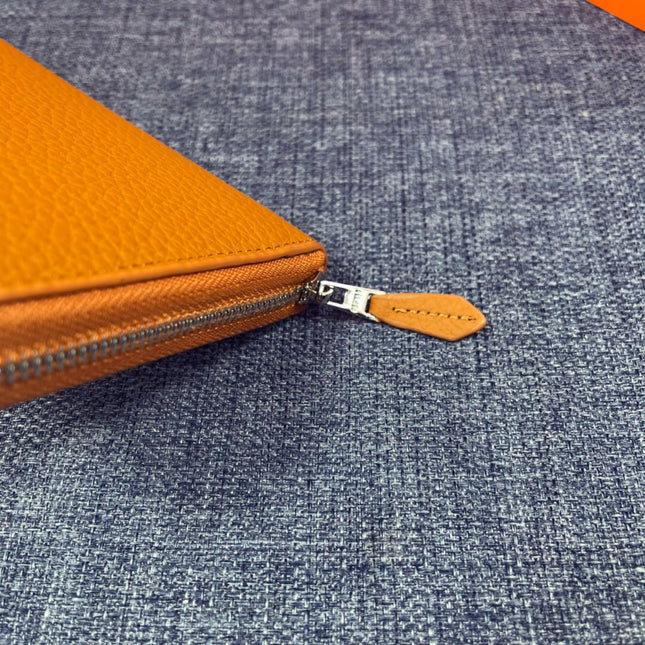HM SILK'IN HOLED WALLET 19 BRONZE GRAINED CALFSKIN