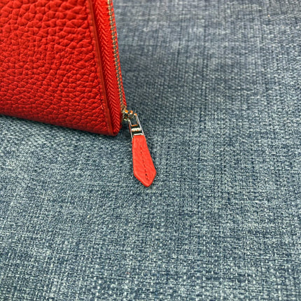 HM SILK'IN HOLED WALLET 19 RED GRAINED CALFSKIN