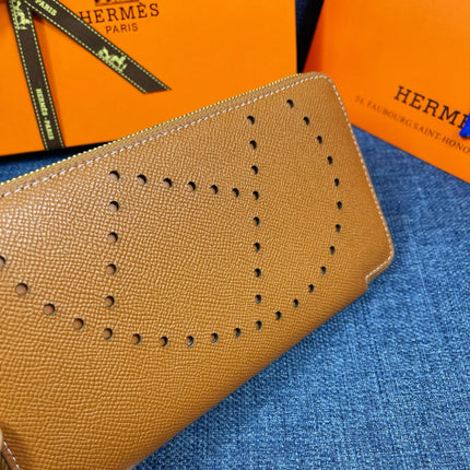 HM SILK'IN HOLED WALLET 19 BRONZE CALFSKIN