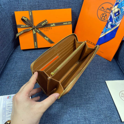 HM SILK'IN HOLED WALLET 19 BRONZE CALFSKIN