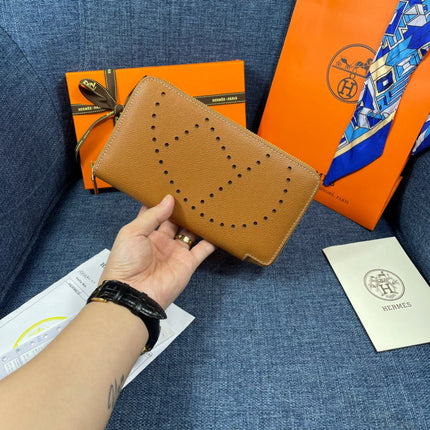 HM SILK'IN HOLED WALLET 19 BRONZE CALFSKIN