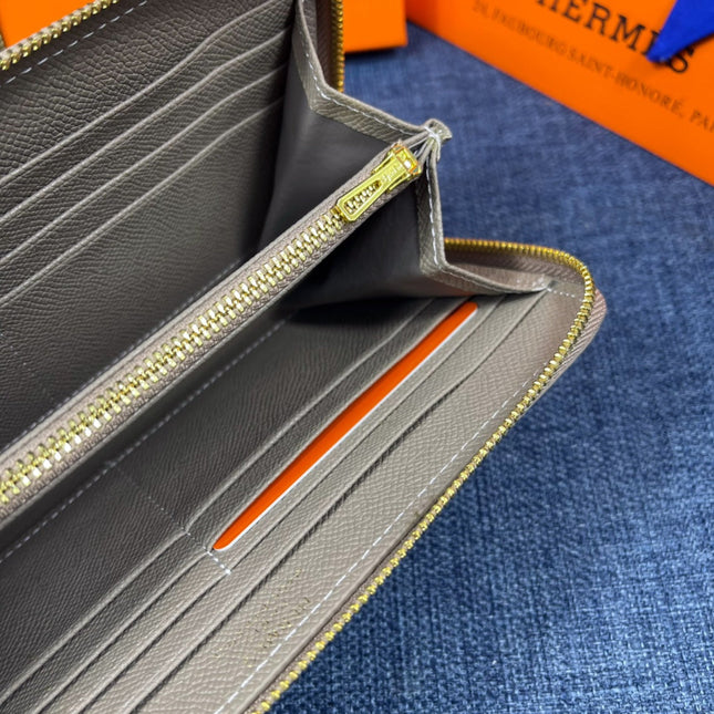 HM SILK'IN HOLED WALLET 19 KHAKI CALFSKIN