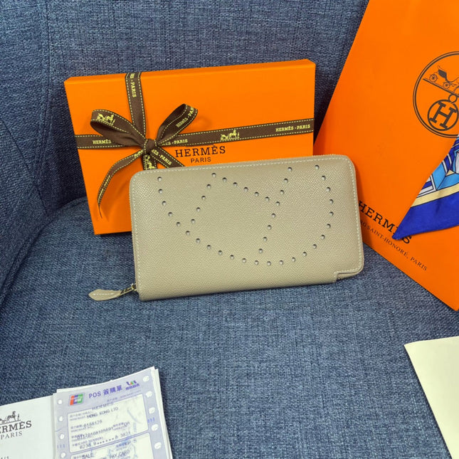HM SILK'IN HOLED WALLET 19 KHAKI CALFSKIN