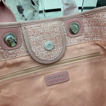 CC DEAUVILLE LARGE 38 TOTE BAG IN LIGHT PINK CANVAS