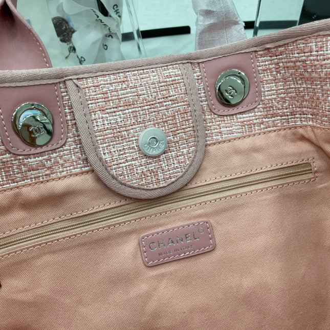 CC DEAUVILLE LARGE 38 TOTE BAG IN LIGHT PINK CANVAS
