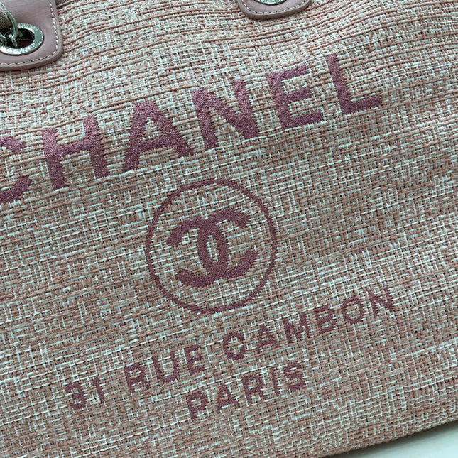 CC DEAUVILLE LARGE 38 TOTE BAG IN LIGHT PINK CANVAS