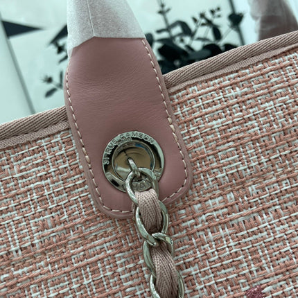 CC DEAUVILLE LARGE 38 TOTE BAG IN LIGHT PINK CANVAS