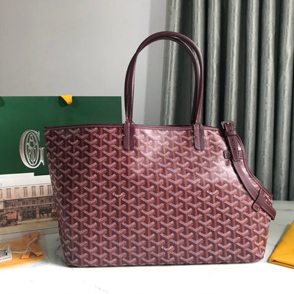 CHIEN GRIS BAG 33 IN WINE RED GOYARDINE CANVAS AND CALFSKIN TRIM