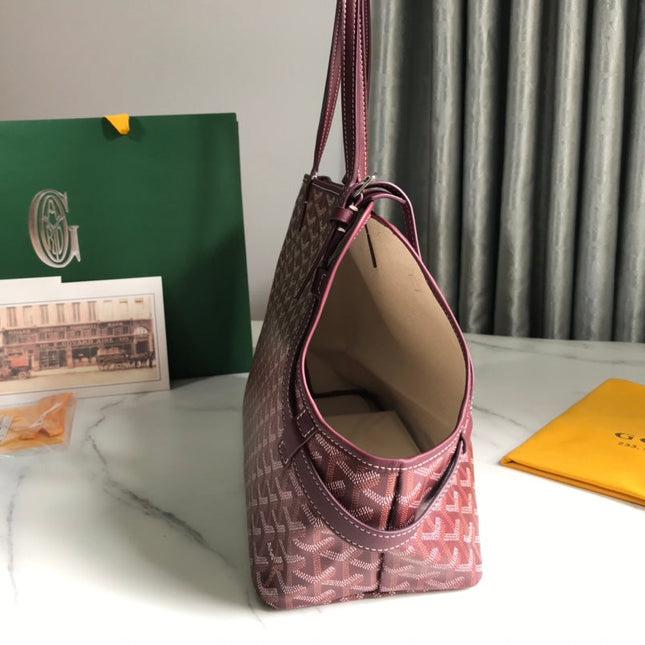 CHIEN GRIS BAG 33 IN WINE RED GOYARDINE CANVAS AND CALFSKIN TRIM