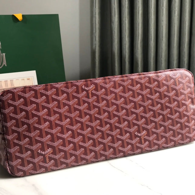 CHIEN GRIS BAG 33 IN WINE RED GOYARDINE CANVAS AND CALFSKIN TRIM