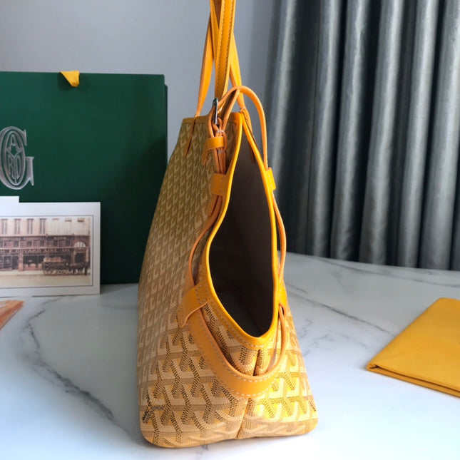 CHIEN GRIS BAG 33 IN YELLOW GOYARDINE CANVAS AND CALFSKIN TRIM