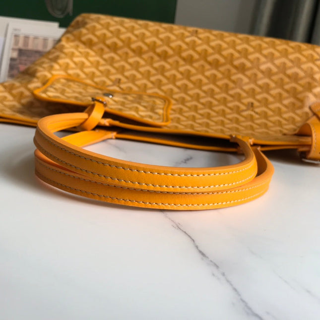 CHIEN GRIS BAG 33 IN YELLOW GOYARDINE CANVAS AND CALFSKIN TRIM