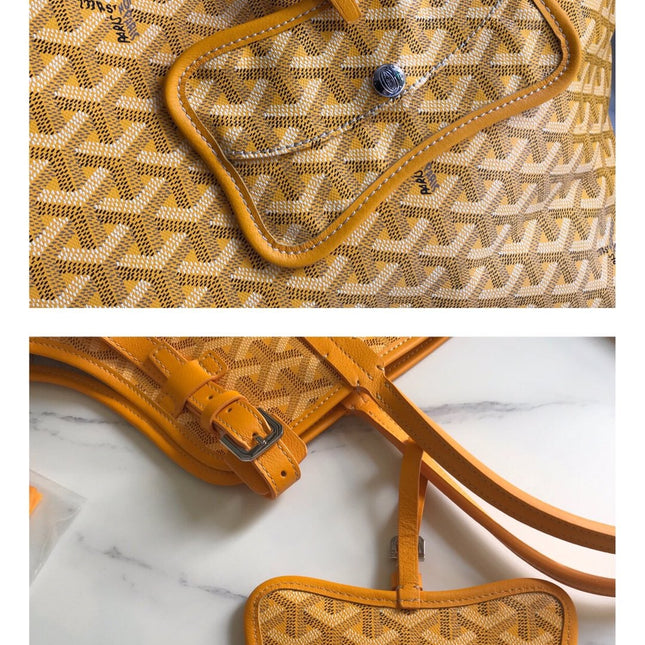 CHIEN GRIS BAG 33 IN YELLOW GOYARDINE CANVAS AND CALFSKIN TRIM